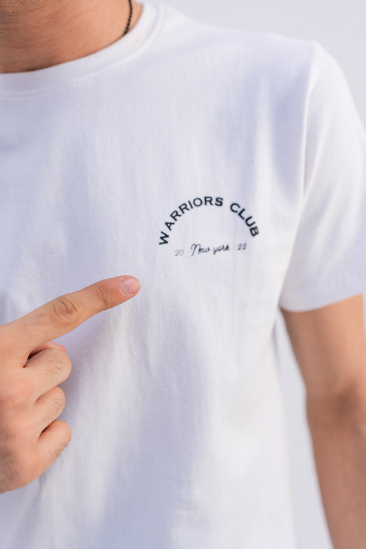 White warrior club graphic T-shirt