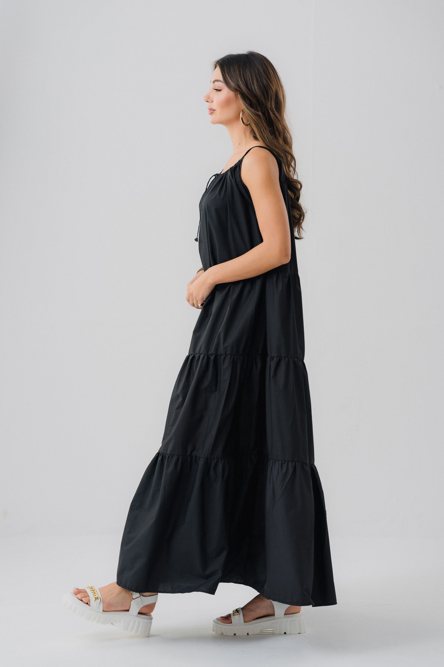 Black Tiered Long Dress