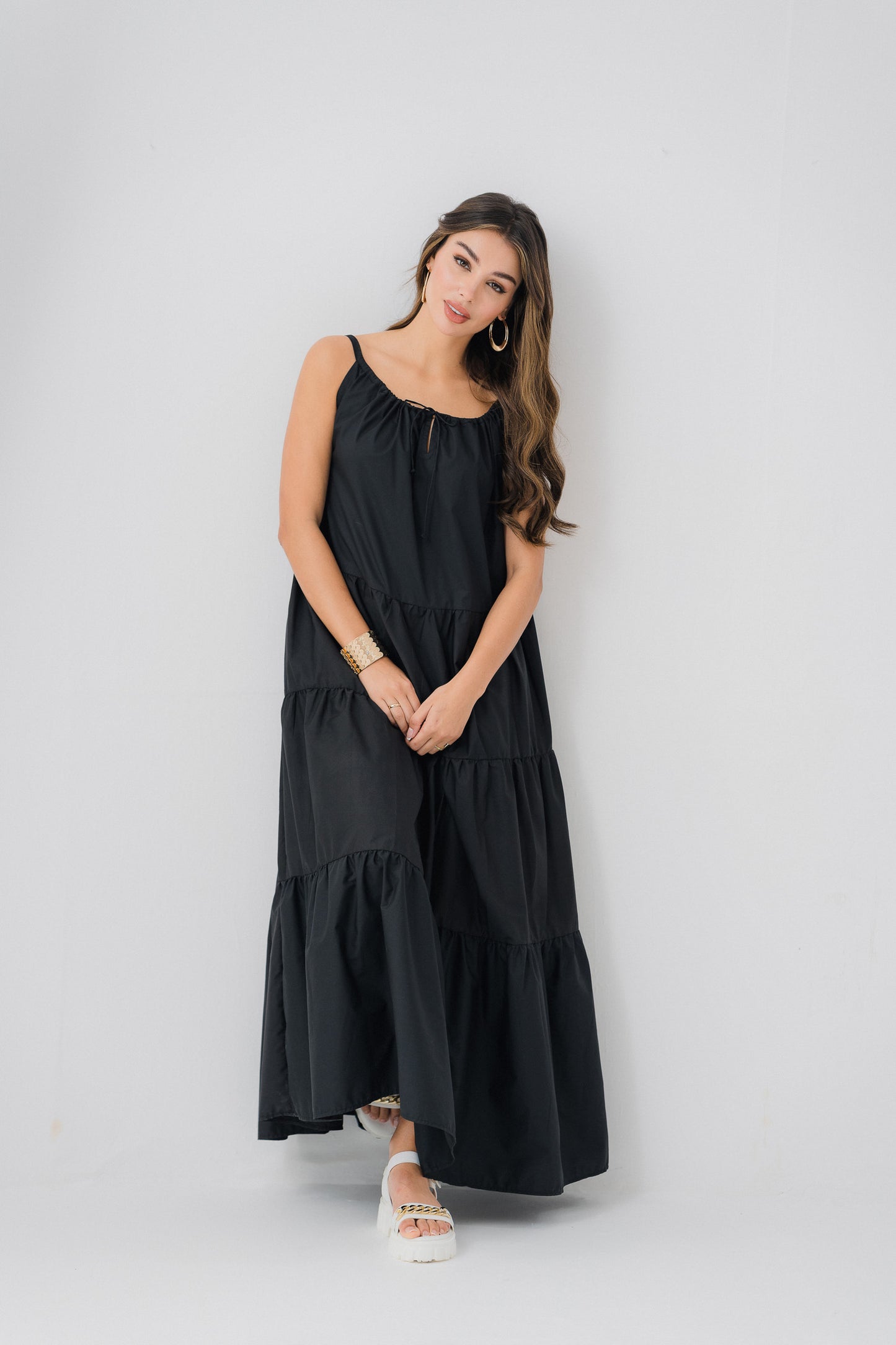 Black Tiered Long Dress