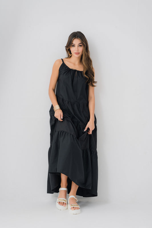 Black Tiered Long Dress