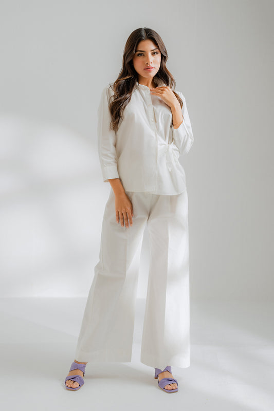 White Wide Leg Trouser