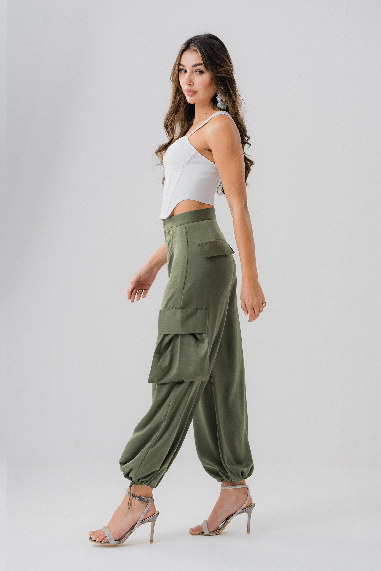 Silk Cargo Pants