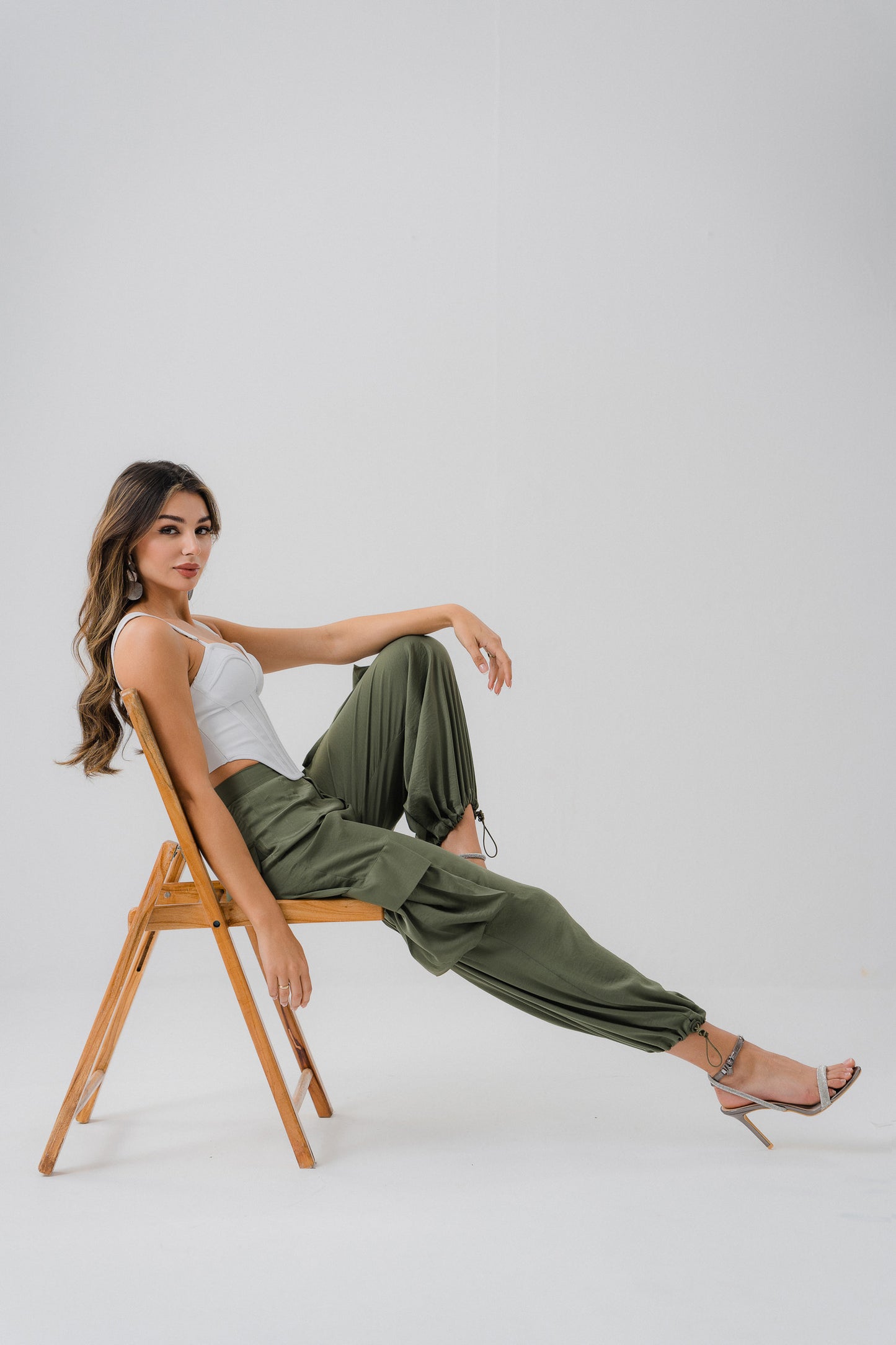 Silk Cargo Pants