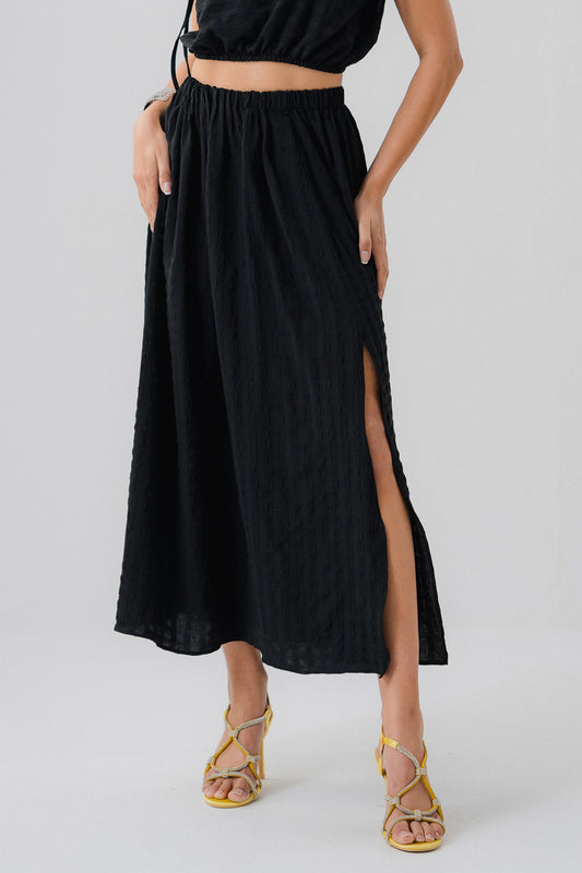 Black Side Slit Skirt