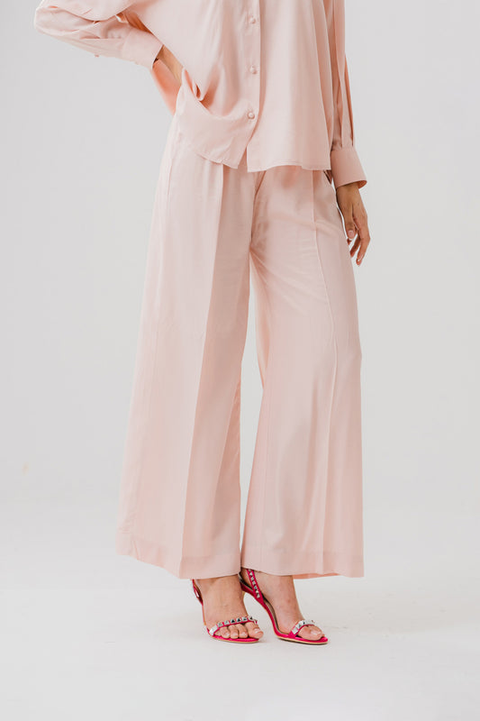 Peach Pink Wide Leg Trouser