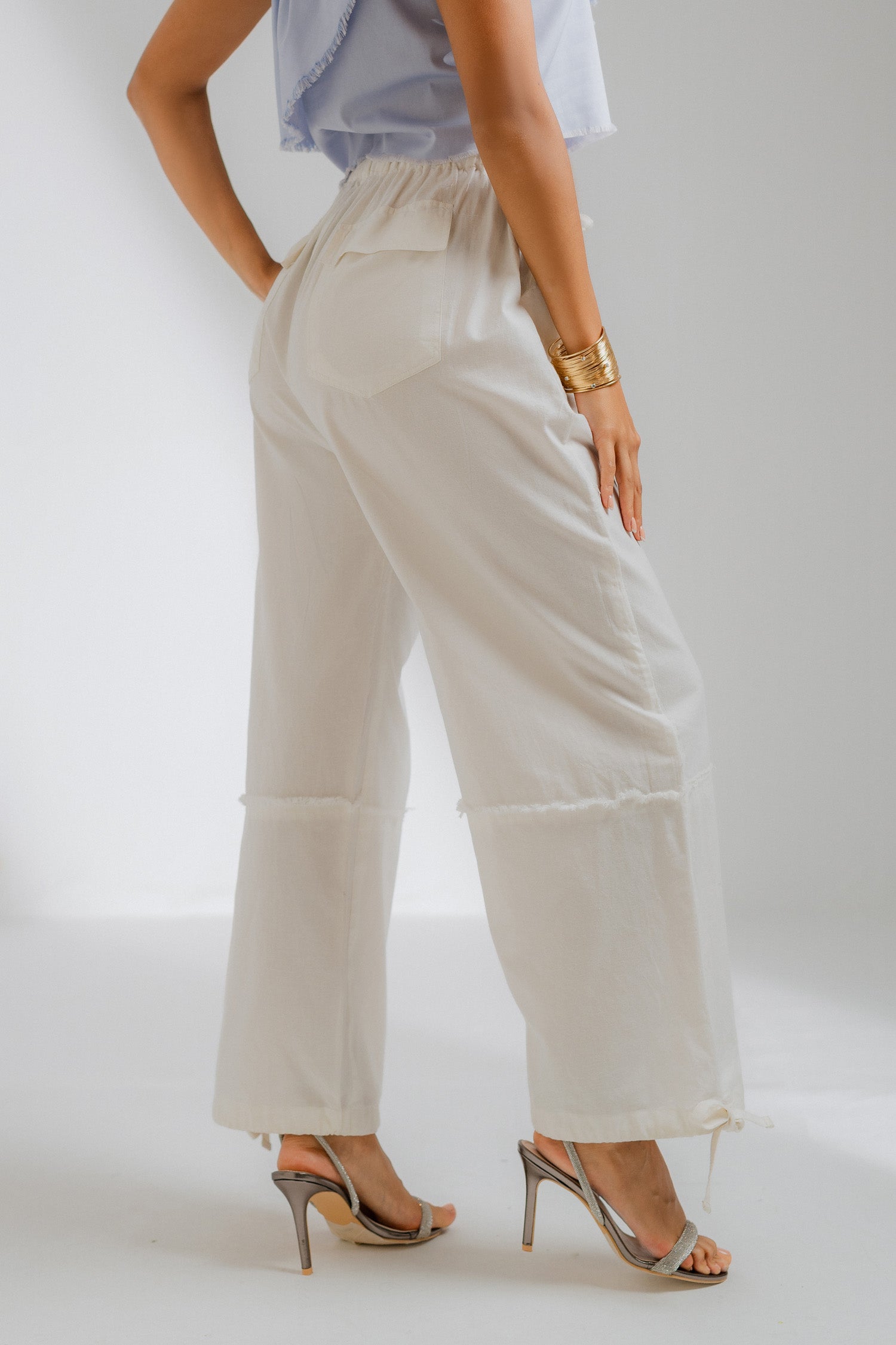 White High Waisted Trouser