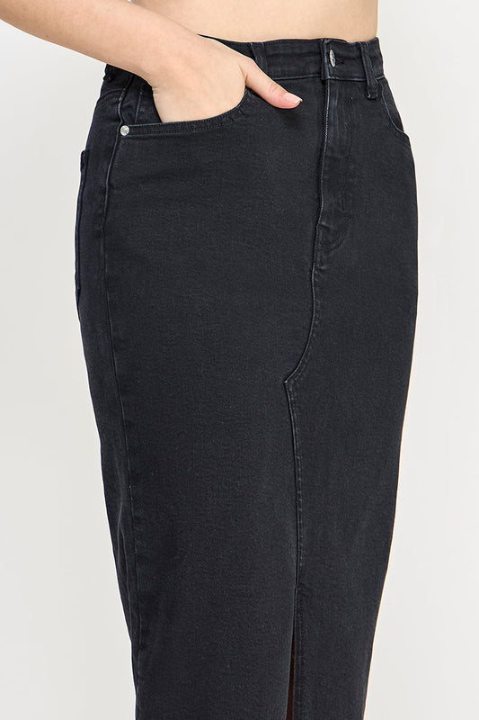 Black Denim Skirt