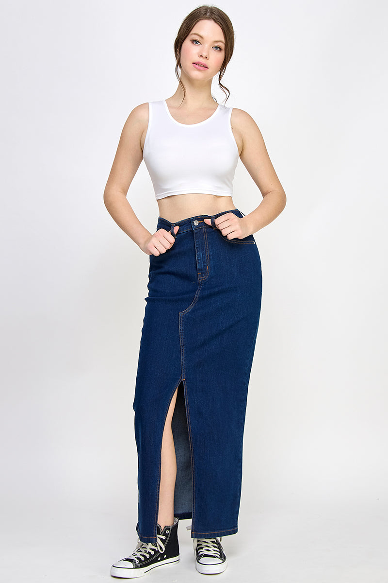 Dark Blue Denim Skirt