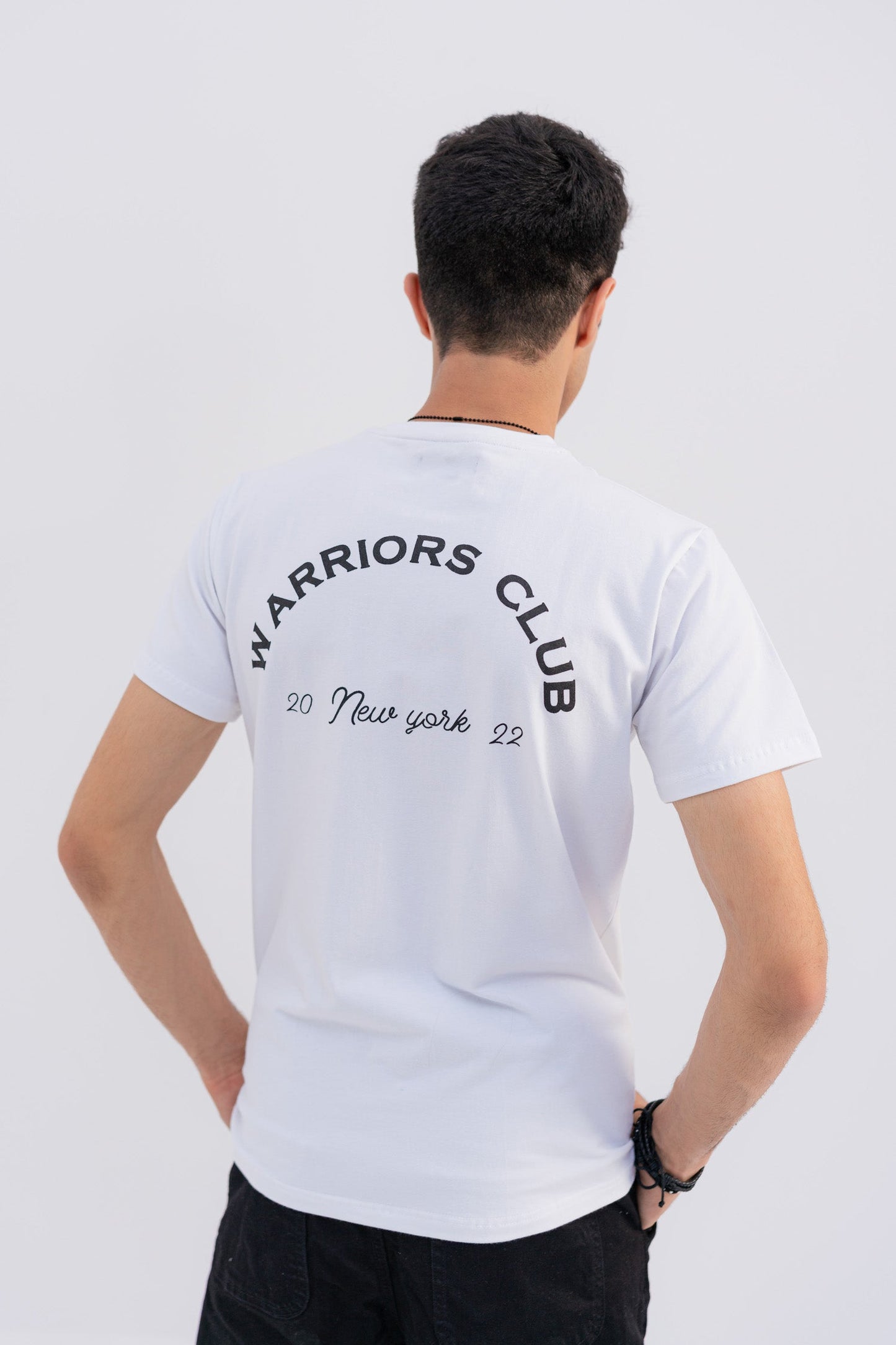 White warrior club graphic T-shirt