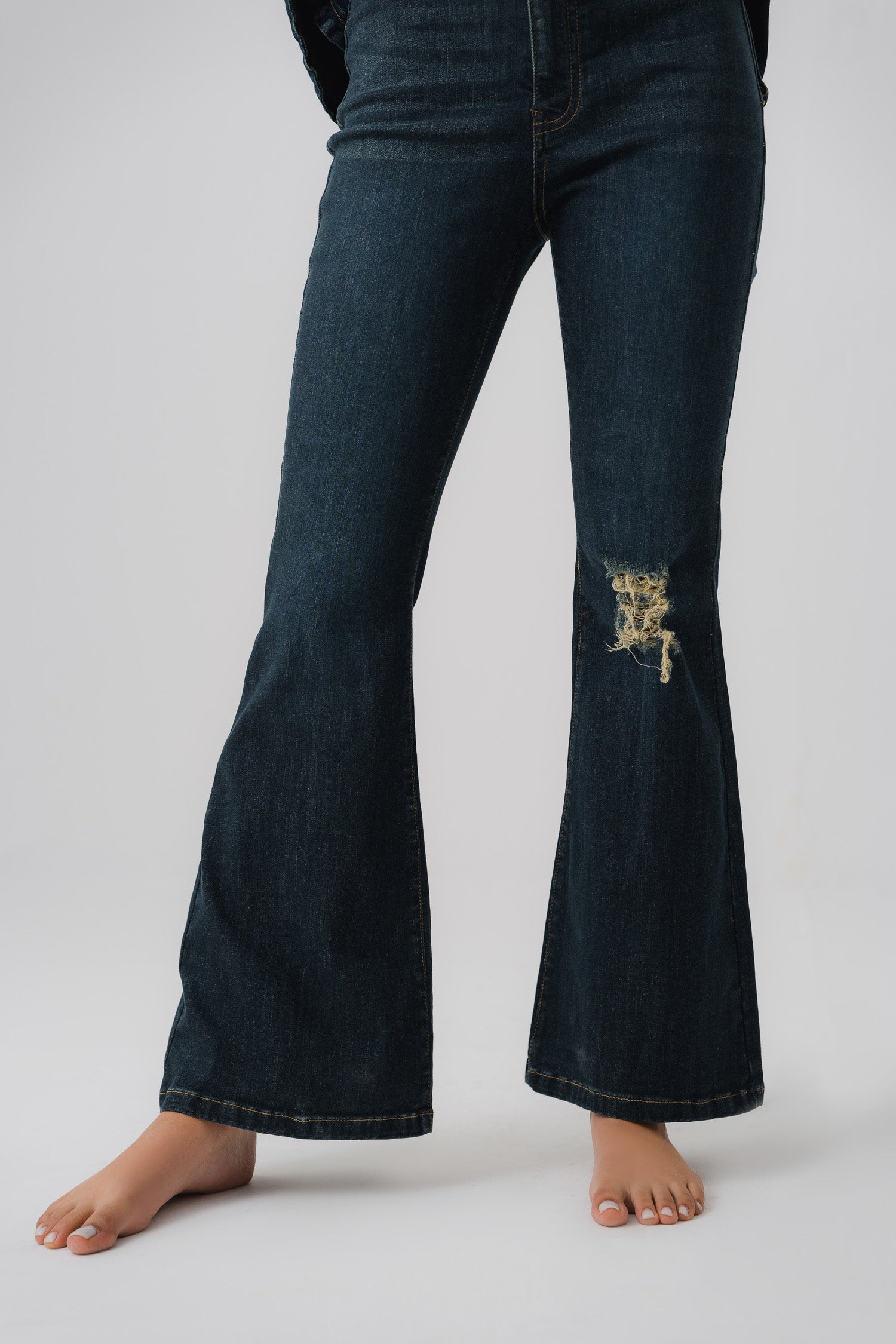 Deep Blue Flared Fit Jeans