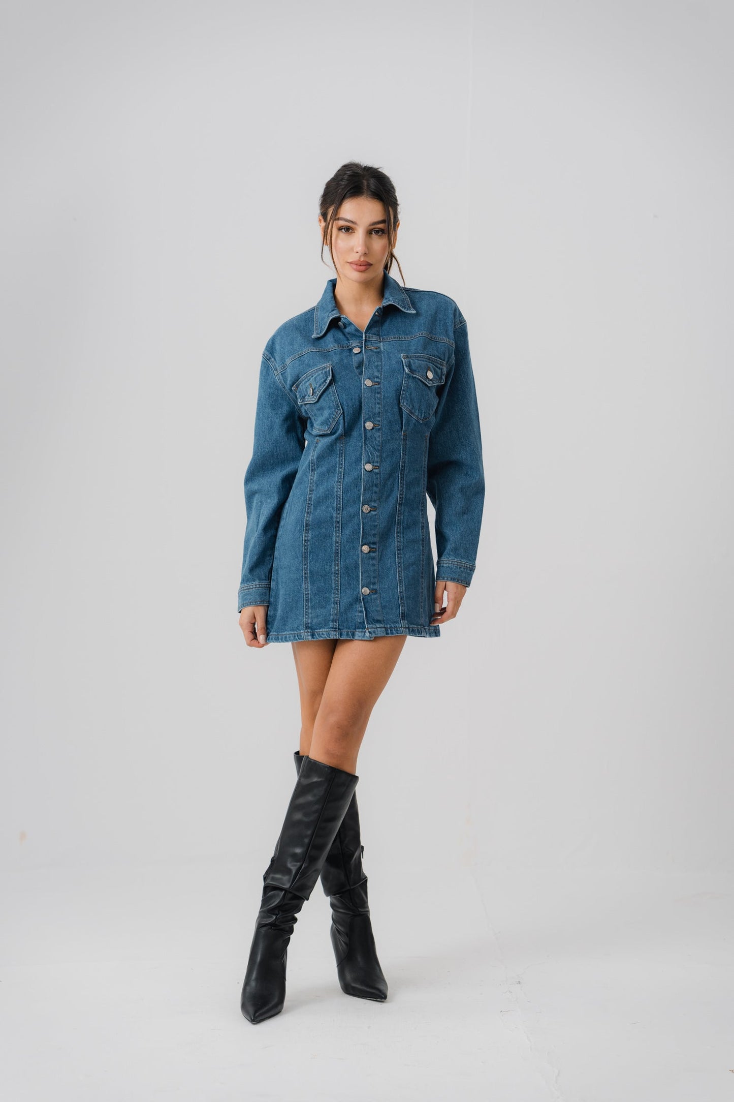 Azure Blue Denim Dress