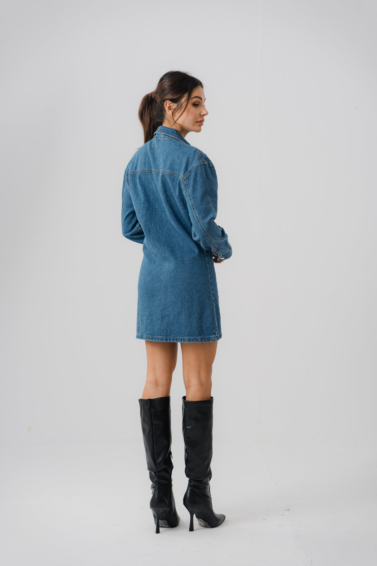 Azure Blue Denim Dress