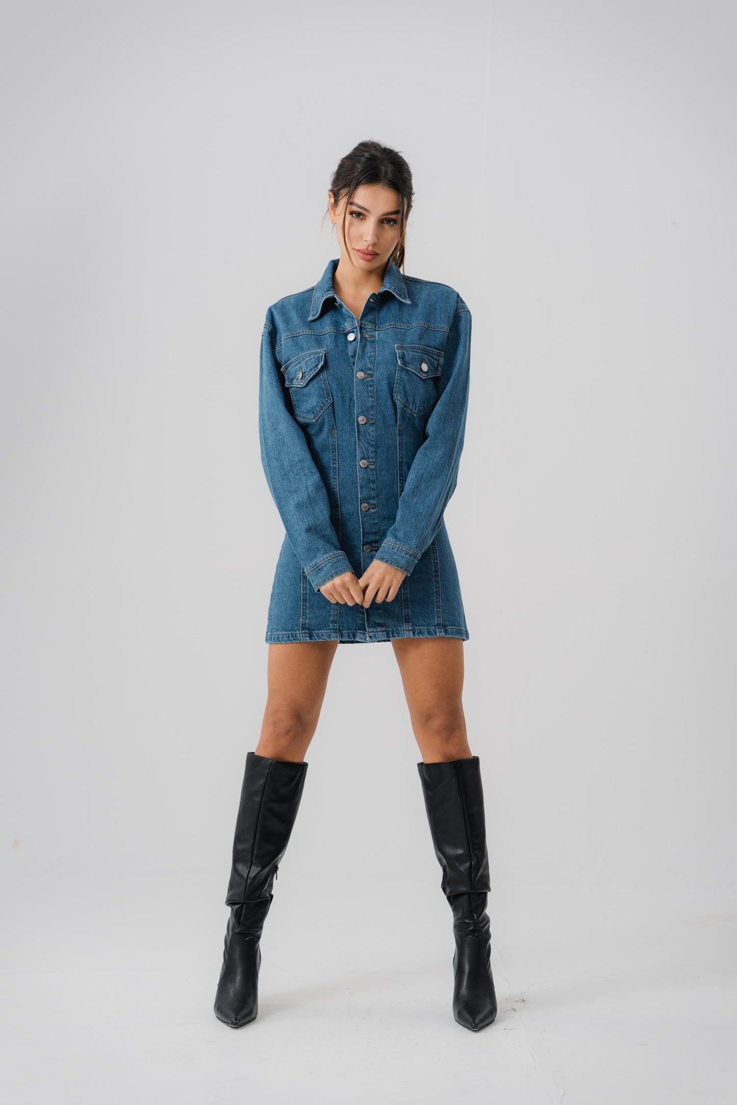 Azure Blue Denim Dress