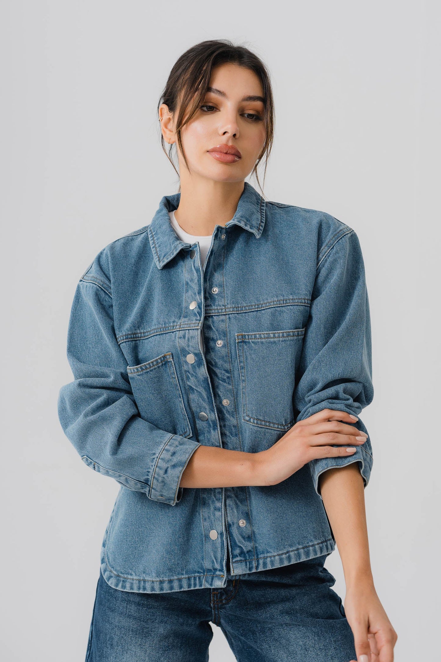 Blue Button Down Denim Shirt