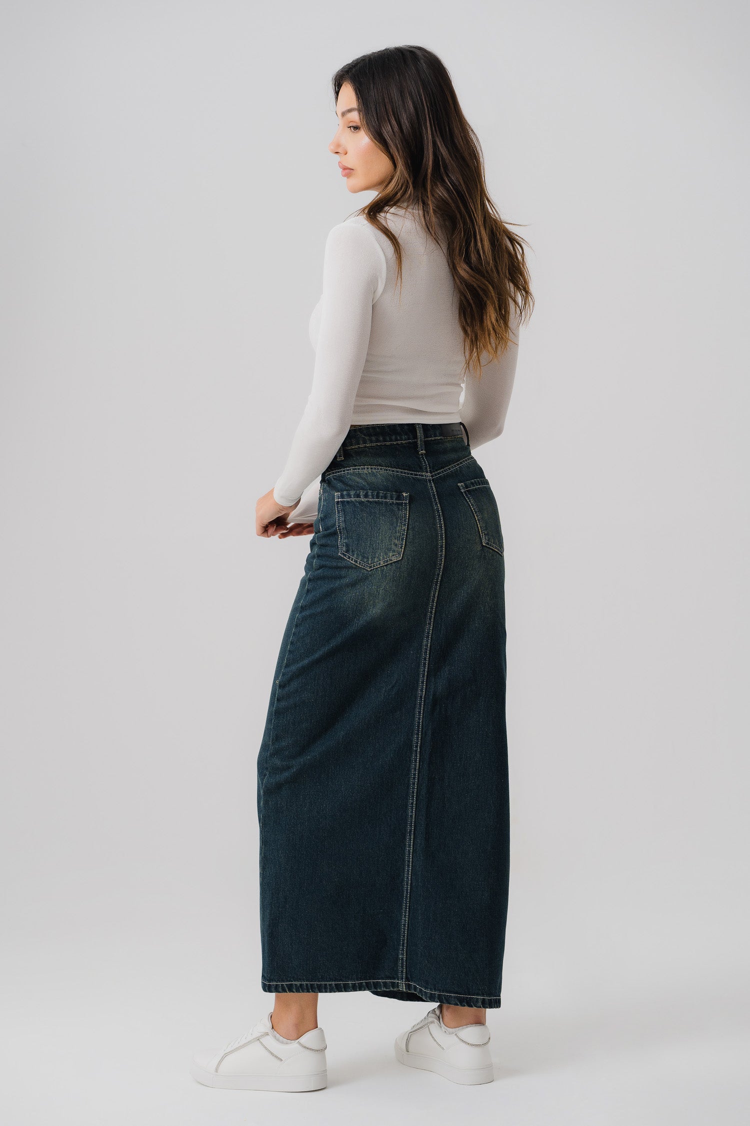 Vintage Wash Denim Skirt