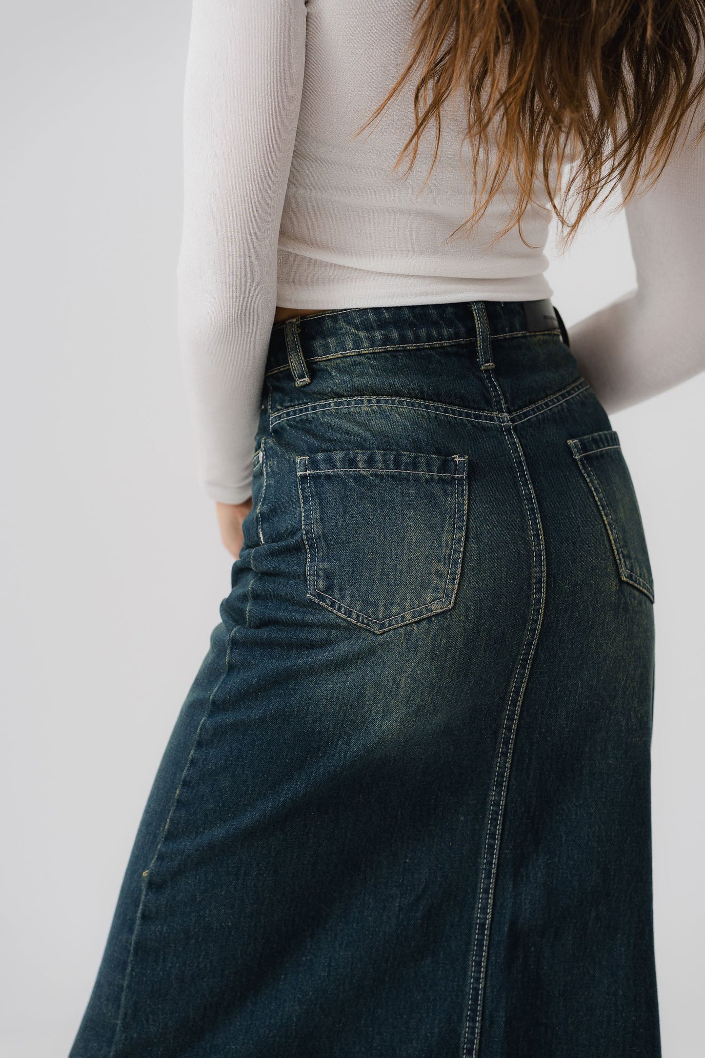 Vintage Wash Denim Skirt