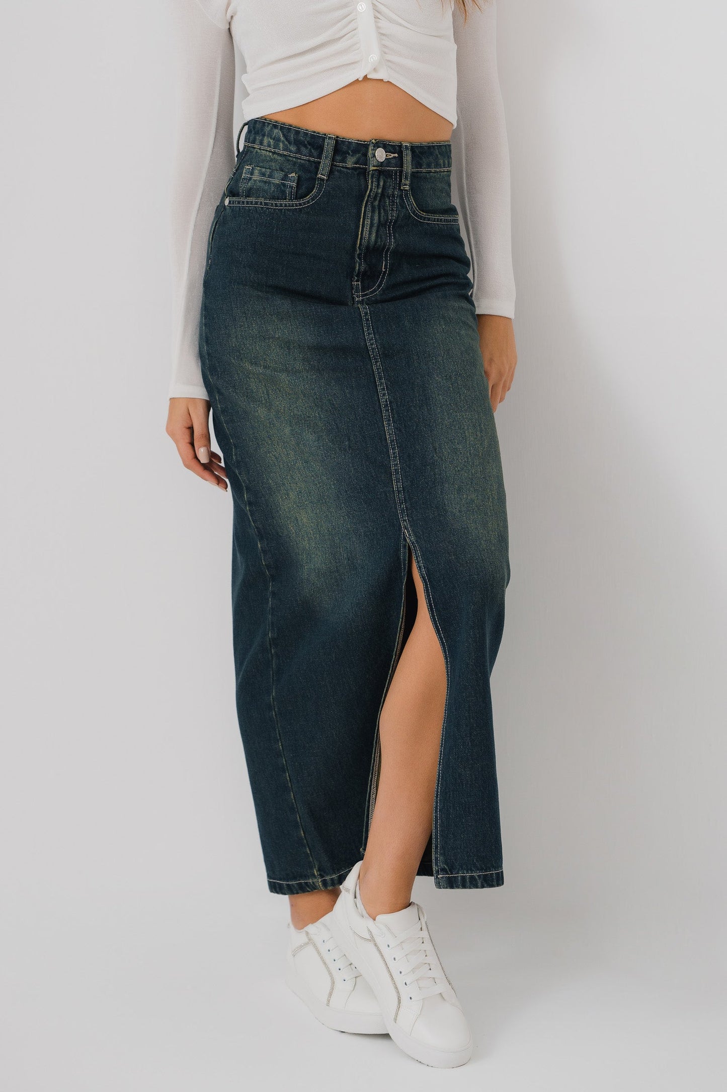 Vintage Wash Denim Skirt