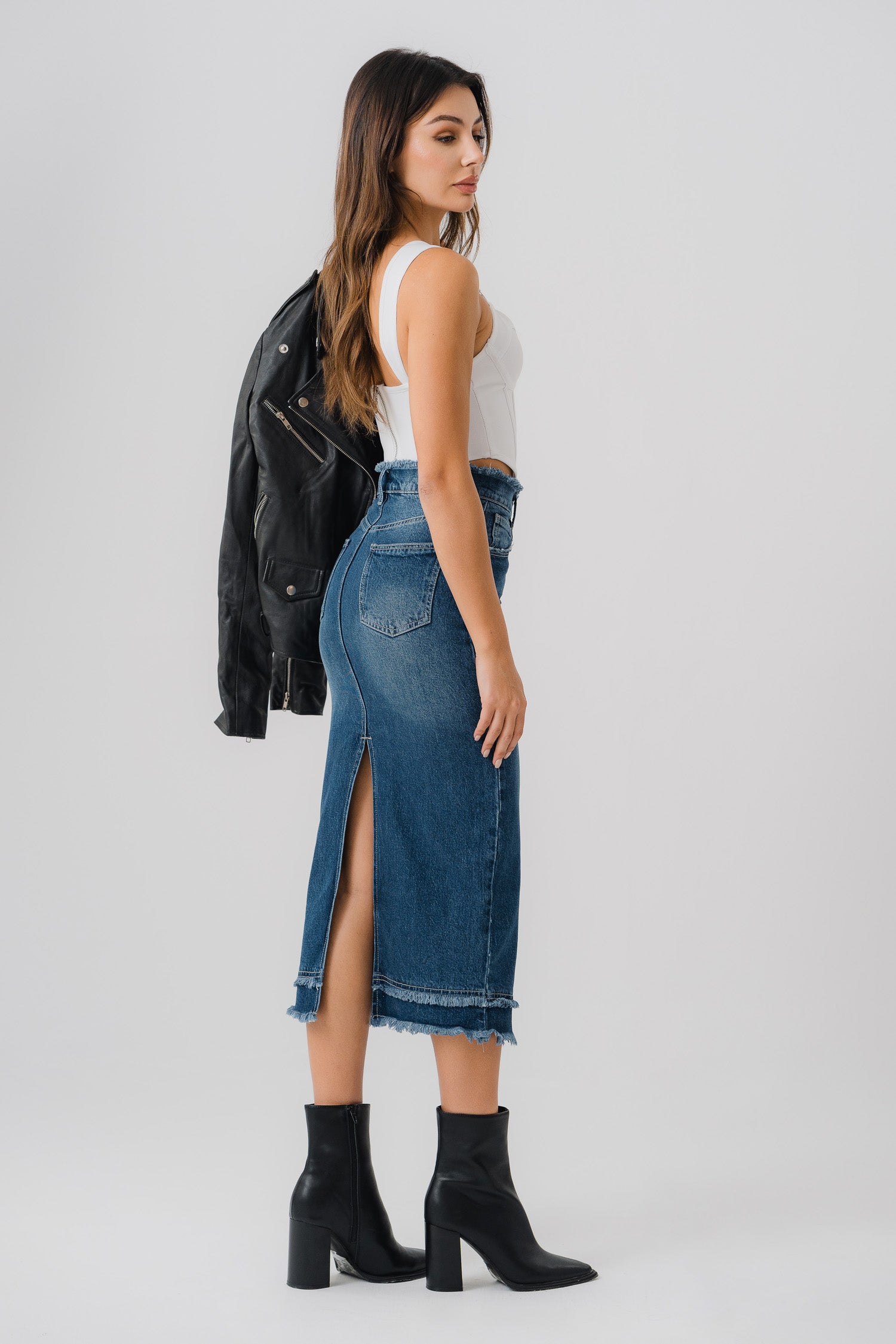 Shaded Denim Skirt