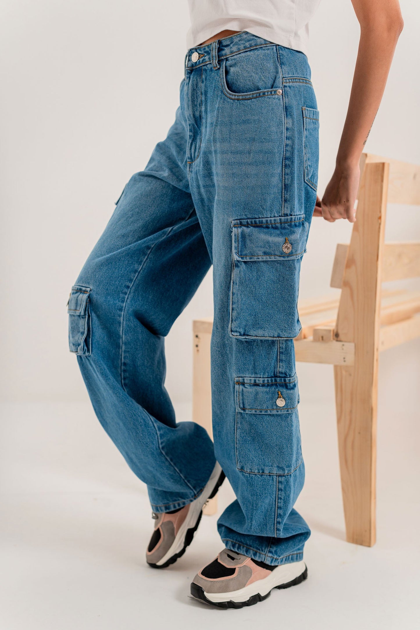 Basic Blue Cargo Jeans