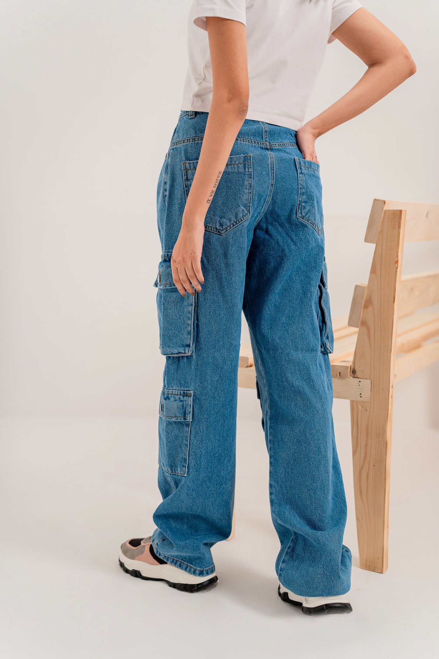 Basic Blue Cargo Jeans